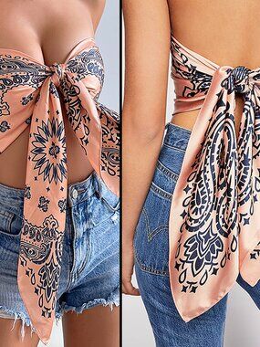 Free People Savannah Bandana Silky Print - 43" - New